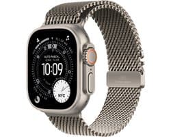 Apple Watch Ultra 3 Cellular 49mm Natural Titanium Case with Natural Titanium Milanese Loop - Small