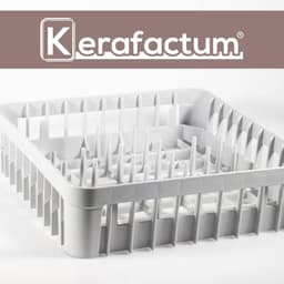 Spoelmand, vingermand, borden, glazen, kopjes, tablets, bordenmand voor horeca, vaatwasser, universeel, kunststof, 40 x 40 cm, grofmazig, stapelbaar, tabletmand — thumbnail 3