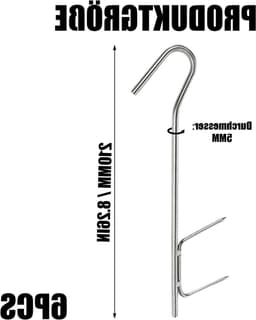RVS Dubbele Haken van 21 cm voor het Roken van Worst, Vlees en Vis - Ideaal voor Rookoven en BBQ — thumbnail 5