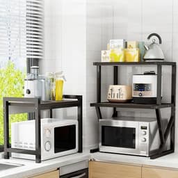 Magnetron plank standaard - Keukenrek - Ruimte maximaliseren - Flexibele configuraties - Dubbel of drielaags - Kersen — thumbnail 3
