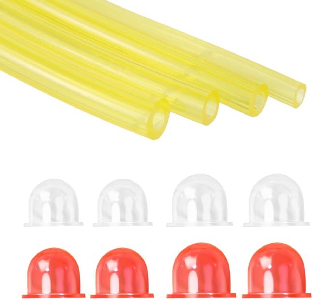 12 stuks vervangende primerbollenset voor Zama Echo Stihl Homelite Robi Pouland 0058001 12538108660 561635001 A01195A, GPU-materiaal carburateurbollen met brandstofslangen — afbeelding 1