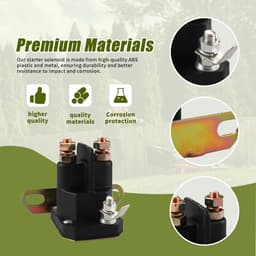 Grasmaaier Starter Solenoïde - Motoronderdeel Gazonmaaier - Motor Starten - 12V 3 Terminal - Standaard Formaat - Zwart — thumbnail 2
