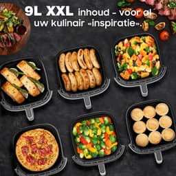 AIMASON 80D10W - 2350W Airfryer met kijkvenster en verlichting - 9L XXL Heteluchtfriteuse - Minder olie - 9 Programma - Schudherinnering — thumbnail 4