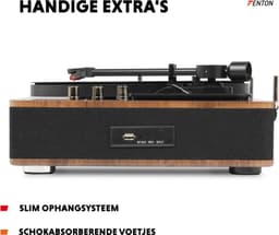Platenspeler Bluetooth (in/uit) - Fenton RP162 - retro platenspeler met speakers (stereo) en mp3 speler - Bruin — thumbnail 5