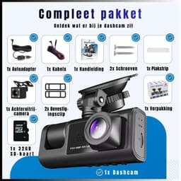 DEXO® Dashcam voor Auto voor en Achter - Achter Draadloos - HD Night Vision - Zwart- 10cm x 30cm x 5cm — thumbnail 5