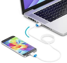 deleyCON 1,5m Micro USB 3.0 Datakabel tot 5 Gbit/s Oplaadkabel voor Mobiele Telefoon Smartphone Tablet Externe Harde Schijven - USB A Male naar Micro B Male Wit — thumbnail 3