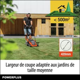 Accugrasmaaier - Elektrische maaier - Gazon onderhoud - Borstelloze motor - 42 cm snijbreedte - Oranje — thumbnail 4