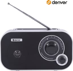 Denver FM Radio Retro - Noodradio / Noodpakket - Werkt op batterij of netstroom - Keukenradio - Draagbare Radio - TR51 - Zwart — thumbnail 4