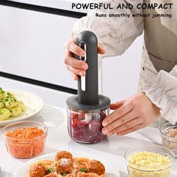 Elektrische knoflookpasta-mixer - hakmolen - multifunctionele keukenmachine - USB-aangedreven - compact keukengereedschap - geschikt voor gehakt - knoflookpasta-bereiding en het hakken van fruit en groenten - zwart — thumbnail 2