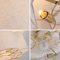 DESMIU Plafondventilator Met Verlichting – 50 cm – Zes Snelheden – Stof En Kunststof – Koperkleurig – Appbediening En Afstandsbediening — thumbnail 2