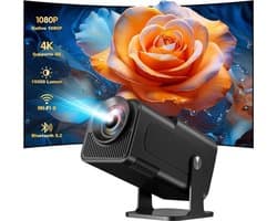 4K mini-beamer met native 1080p - Thuisbioscoop - 500 ANSI lumen - Android 11.0 OS - Wifi 6 - BT 5.2 - Automatische rotatie van 180 graden