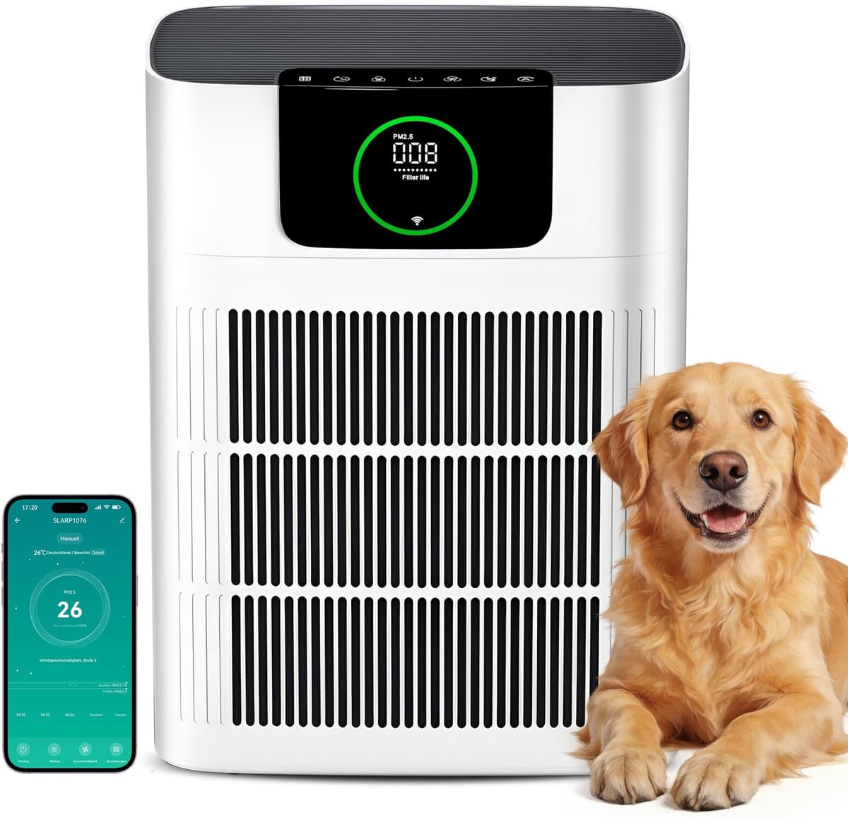 Luchtreiniger HEPA-filter Actieve Koolfilter - 330 m³/h Capaciteit - 100 m² Oppervlak - Elektrisch Snoer - Voor Allergieën En Huishoudens — afbeelding 1