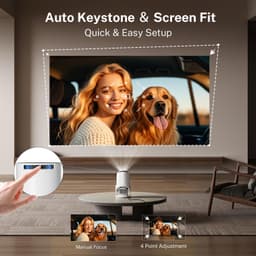 Mini Beamer Draagbaar - 1280 x 720 LCD Resolutie - Bluetooth Wi-Fi 6 Connectiviteit - 8,9 x 8,9 x 15,2 cm Compact - Voor Thuisbioscoop Gaming En Buiten — thumbnail 4