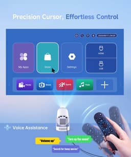 Mini Beamer – WiFi en Bluetooth – Native 720p – 4K Ondersteuning – 180° Draaibaar – 8000 Lumen — thumbnail 3