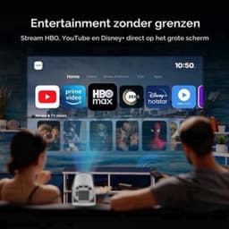 Mini Beamer 1080p Full HD - LED Projectie - 1920 x 1080 Resolutie - Wit - Voor Thuisbioscoop En Zakelijk Gebruik — thumbnail 4