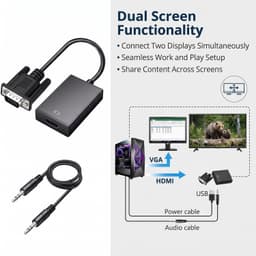VGA naar HDMI Adapter 1080p met Audio Jack voor Oude PC Laptop en Beamer — thumbnail 3