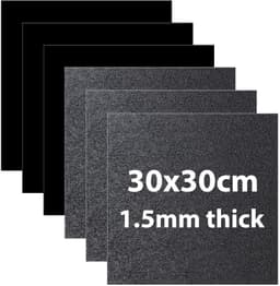 Kunststof plaat, 6 stuks, 1,5 mm, 30 x 30 cm, zwarte plastic plaat, ABS-kunststof platen, zwarte ABS-kunststof platen voor lasersnijden, ABS-platen voor knutselen, spatborden, woondecoratie enz — thumbnail 1