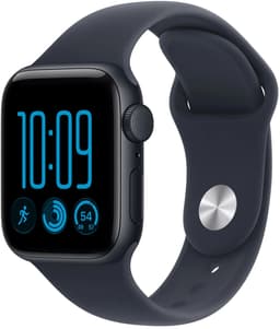 Apple Watch SE 3 GPS 40mm Aluminium Zwart en Marineblauw Sportband - Maat S/M — thumbnail 4