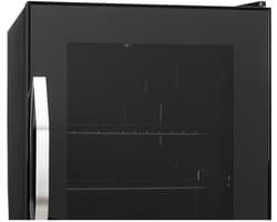 Klarstein Mini Koelkast met Glazen Deur, Mini Koelkast voor Kamer, Kleine Drankkoelkast met Verstelbare Planken, 33 Liter, Stille Indoor/Outdoor Koelkast - Compact - Zwart - LED Touch - Mini Fridge - Hotelkoelkast - Kleine Koelkast