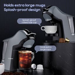 HiBREW H17 4-in-1 Koffiemachine – 20 Bar – Hot & Cold Extractie – Touchscreen – Compatibel met Nespresso/Dolce Gusto/Koffiepads/Gemalen Koffie – 7 Waterstanden – 1000ml Reservoir — thumbnail 3