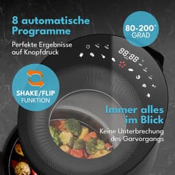 Hete Lucht Frituur - Airfryer Frituur - Gezond Koken - 8 Programma's - 5 Liter - Zwart — thumbnail 2