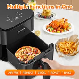 Compacte Luchtfriteuse - Kleine Airfryer - Gezond Koken - Eenvoudig Touch Display - 3 Kwarts - Zwart — thumbnail 5