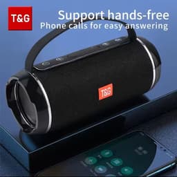 T&G Draagbare Bluetooth 5.3 Speaker – Krachtige Draadloze Outdoor Speaker met Subwoofer, FM-Radio, USB/TF, AUX – IPX5 Waterdicht – Zwart — thumbnail 1