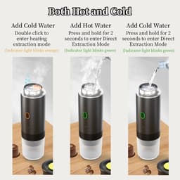 Draadloze Draagbare Espresso Machine - 3-in-1 Oplaadbare Koffiemaker voor Capsules en Poeder - 7500mAh - Geschikt voor Reis, Camping, Auto en Kantoor - Zwart — thumbnail 4