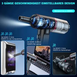 STILVORA Kruimeldieven - Draagbare Handstofzuiger voor Auto en Thuis, Draadloze Stofzuiger met Blazen en Zuigen, Krachtige Zuigkracht, ABS, Zwart — thumbnail 3