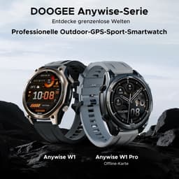 DOOGEE Anywise W1 Pro -Militair smartwatch-AI spraakbesturing-5ATM-Dual band GPS-Offline kaarten-170 sportmodi-1,43 inch AMOLED-Fitnesstracker-Bellen en gebeld worden-18 dagen extra lange batterijduur-Zaklamp-Geschikt voor Android en iPhone — thumbnail 4