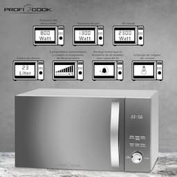 3-in-1 Magnetron met Hetelucht en Grill - 23 Liter RVS Oven tot 2300W — thumbnail 3