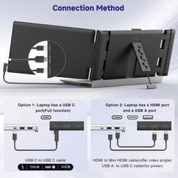 Siaviala P6 14" Laptop Monitor | Plug & Play via Type-C | 180° Draaibaar | FHD 60Hz | Universele Compatibiliteit Laptop & Smartphone | 200% Productiviteit | Compatibel met Mac/Windows/PS5 | Extended/Mirrored Mode | Inclusief Alle Kabels — thumbnail 3