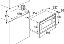 Inbouw Magnetron - Keukenapparaat - Snel Eten - Roestvrij Staal - 20 Liter - Zwart — thumbnail 3