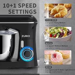 Keukenmachine 1300 W, 5,5 l, Kneedmachine met 10 Versnellingen en Stille Fermentatiefunctie — thumbnail 4