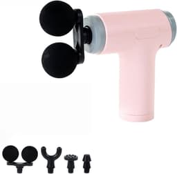 Massage gun - massagepistool - spiermassage apparaat - fascia massage - mini massage gun - Type-C oplaadbaar - 6 standen - 4 massagekoppen - 25W - 2200-4000 rpm - roze — thumbnail 1
