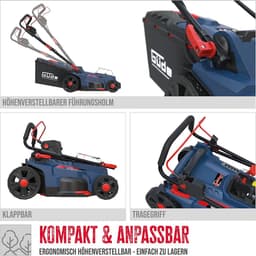 Accu Grasmaaier 36V Borstelloos 370mm - Maaien, Mulchen & Vangen - Inclusief 2 Accu's — thumbnail 4