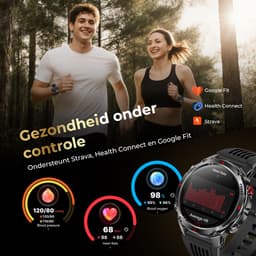 Golden Sound GPS Smartwatch Heren - 1.46'' AMOLED Display - GPS 5 satellieten - 5ATM Waterdicht - 200+ sportmodi - Belfunctie - Barometer - Stappenteller - Bloeddrukmeter - Hartslagmeter - 540 mAh - Dark Grey — thumbnail 3