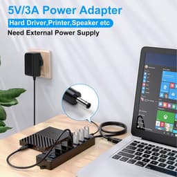 Aangedreven USB 3.0 Hub met 7 Poorten en Individuele Aan/Uit Schakelaars — thumbnail 2