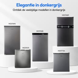 MEDION koelkast met ijsblokjescompartiment (90L totale nuttige inhoud 80L koelcompartiment 10L ijsblokjescompartiment, transparante groentelade, vrijstaand, verwisselbaar deurscharnier, in hoogte vers — thumbnail 4