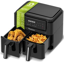 TurboTronic AF118 Dubbele Airfryer XXL - Digitale Heteluchtfriteuse - Dubbele mand - 7,6 Liter - 2x 3,8L - 12 programma's - Touchscreen - Zwart — thumbnail 5