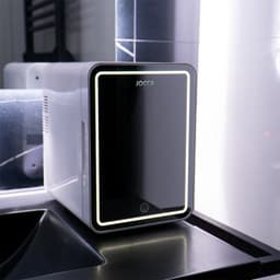 Mini Koelkast met LED-Spiegel – Koud & Warm - Verwijderbare Plank – 4L Capaciteit, 3 Lichtintensiteiten - Wit — thumbnail 3