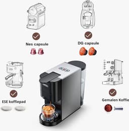 Bolt Edge Koffiemachine - 4-in-1 - Met Melkopschuimer - Geschikt Voor Nespresso & Pads — thumbnail 4