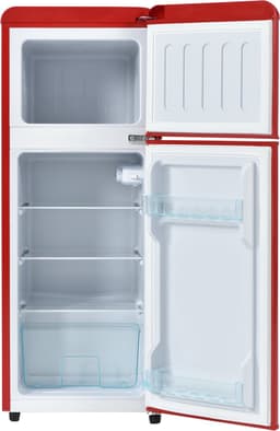 Merax Retro Mini Koelkast - Koel-vriescombinatie – 92L inhoud - 28L Vriezer en 64 Liter Koeling - LED-verlichting - Energieklasse D - Rood — thumbnail 4