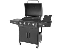 GEKO Gasbarbecue - 5 branders - krachtige 15kW - veelzijdig grillen - mobiel en stabiel