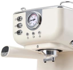 Espressomachine - Halfautomatische espressomachine - Koffiemachine voor thuis/kantoor - Met melkschuimer - 20 bar - 1050 watt - 1,5 liter - Gebroken wit — thumbnail 4
