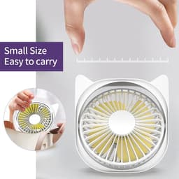 360° draaibare USB-ventilator, stille mini-koelventilator voor kantoor en persoonlijk gebruik (wit) — thumbnail 2