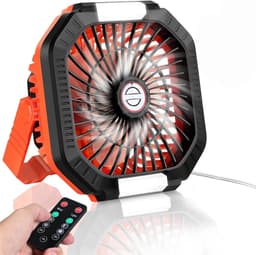 Solvix tafel ventilator geluidloos - Campingventilator met Licht - Hoogwaardig ABS - 4-traps Instelbaar - Draagbaar met Draaihaak - Voor Binnen en Buiten — thumbnail 1
