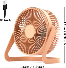 USB-aangedreven mini-ventilator - Stille bureauventilator - Twee snelheidsstanden, krachtige luchtstroom - 360° draaibaar - Geschikt voor kantoren en studeerkamers - Wit — thumbnail 2