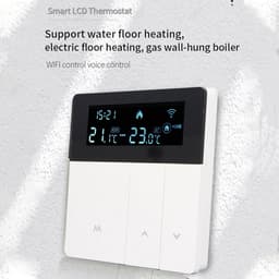 Slimme Thermostaat - Programmeerbare Thermostaat - Comfort Verhogend - Vlamvertragend Materiaal - 86 x 86 mm - Wit — thumbnail 3