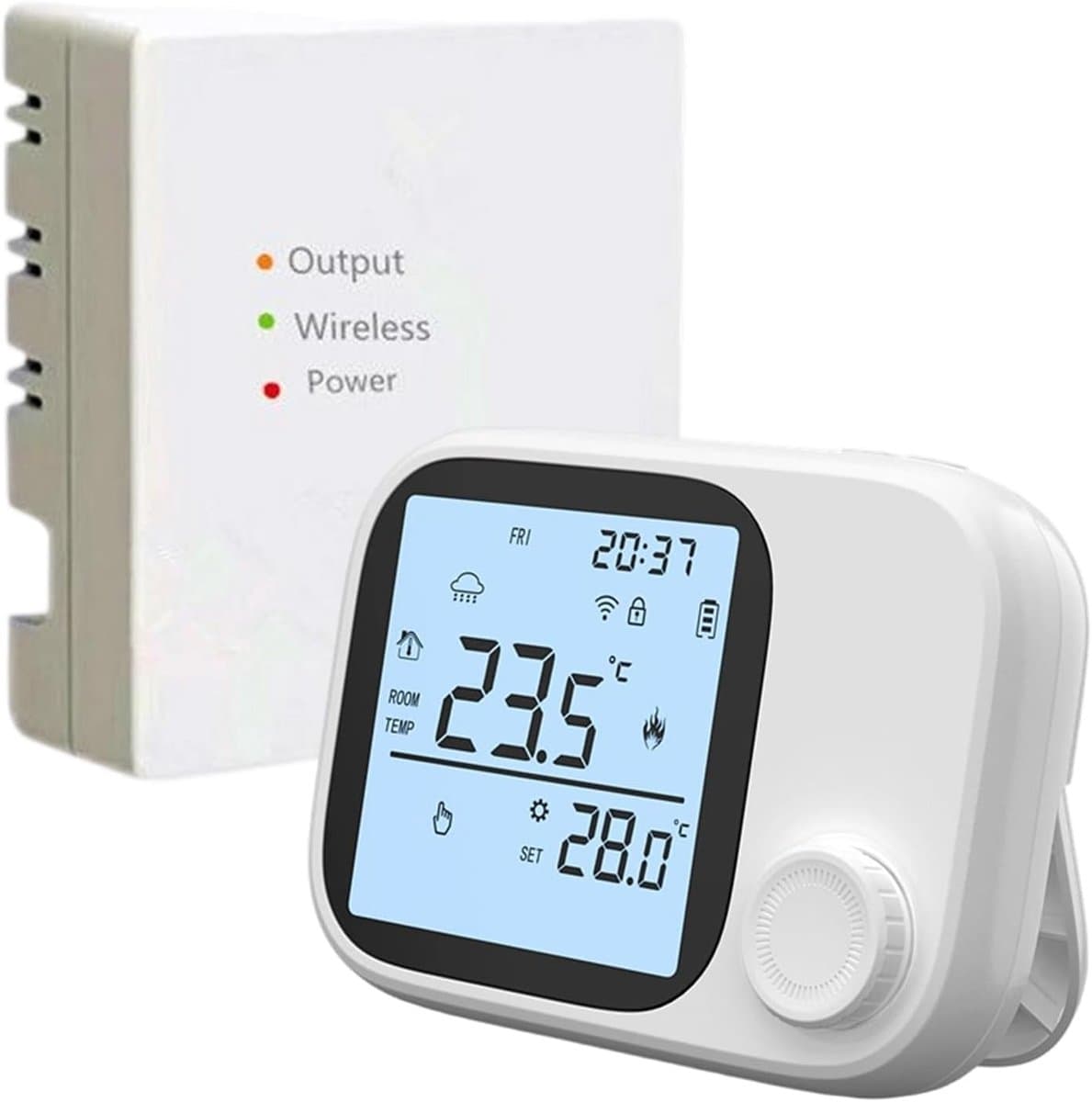 Slimme Thermostaat - Temperatuurregelaar - Comfort Binnenshuis - App en Stem Bediening - 8.6 x 8.7 x 3 cm - Wit — afbeelding 1